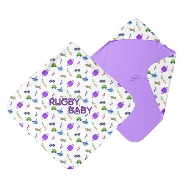 Baby Blankets-Purple cartoon transportation blanket