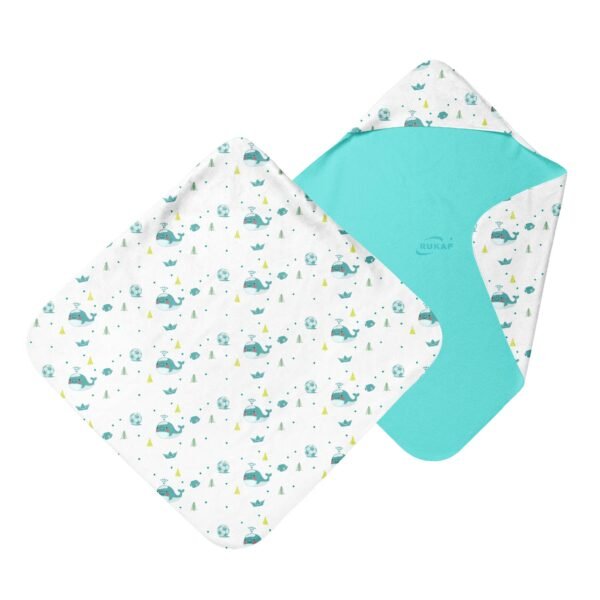 Baby Blankets-Purple cartoon football whale - Image 4