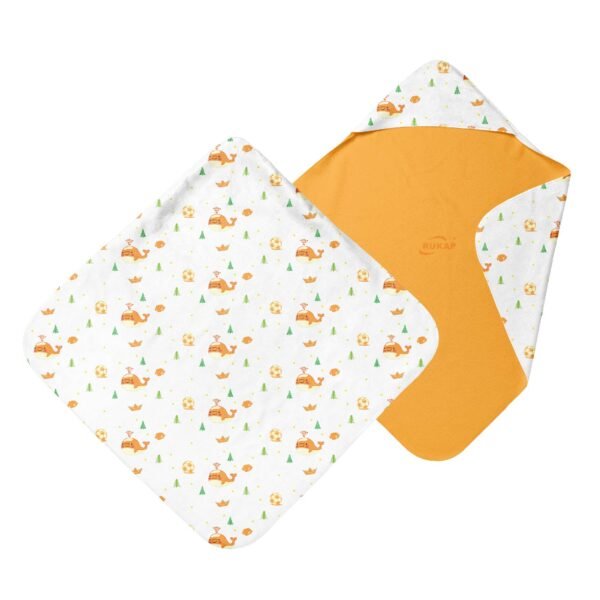 Baby Blankets-Purple cartoon football whale - Image 3