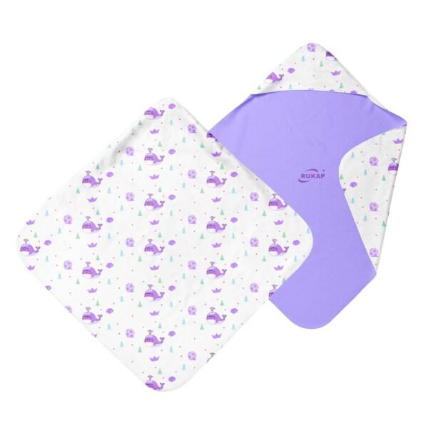 Baby Blankets-Purple cartoon football whale