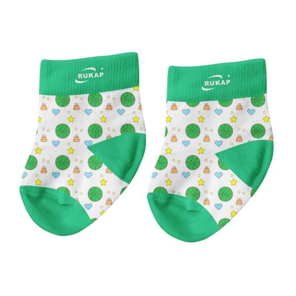 Baby Socks-Cartoon basketball Green - Image 2