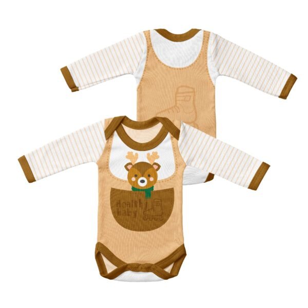 Long Sleeved Baby Onesie-Brown Healthy Baby