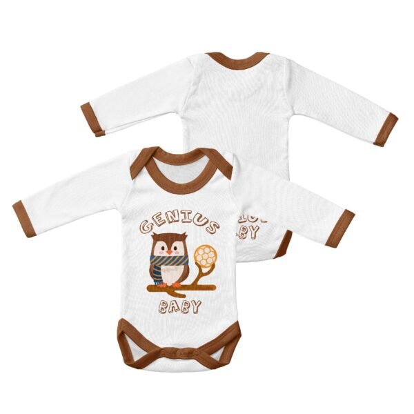 Long Sleeved Baby Onesie-Blue Genius Baby
