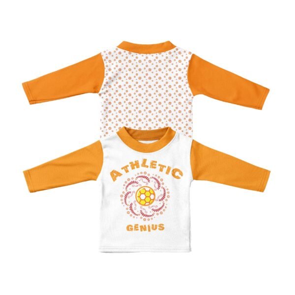 Long Sleeves Round Neck Shirt-Blue spliced cartoon table tennis ball - Image 2