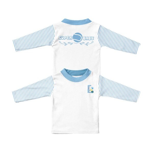 Long Sleeves Round Neck Shirt-Orange Line Football Baby - Image 4