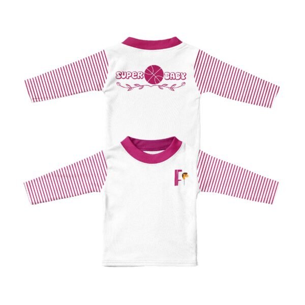 Long Sleeves Round Neck Shirt-Orange Line Football Baby - Image 3