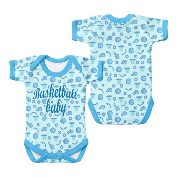 Short Sleeved Baby Onesie-Pink cartoon basketball baby - Image 3
