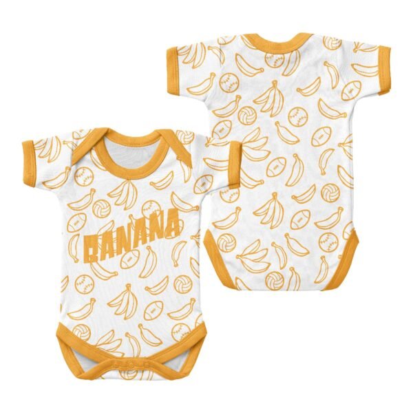 Short Sleeved Baby Onesie-Yellow Banana Baby