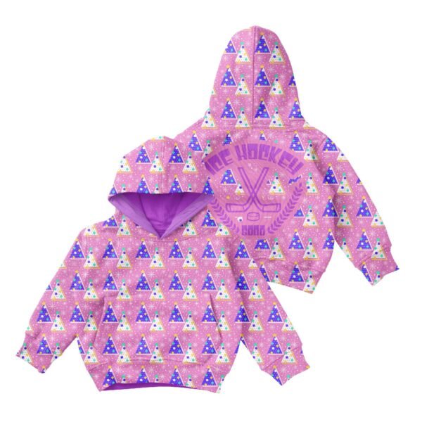 Sweat Shirts-Purple hockey print