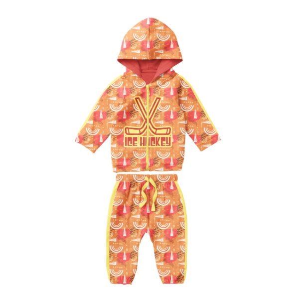 Tracksuit-Green patchwork printed jacket - Image 2