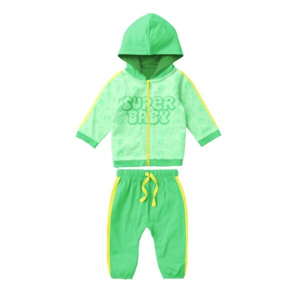 Tracksuit-Green patchwork printed jacket - Image 11