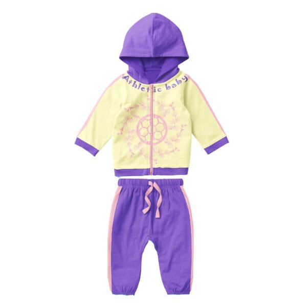 Tracksuit-Green patchwork printed jacket - Image 9