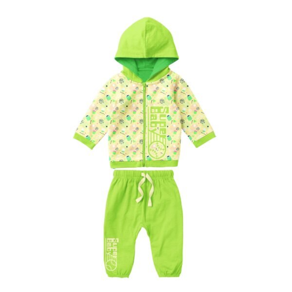Tracksuit-Green patchwork printed jacket
